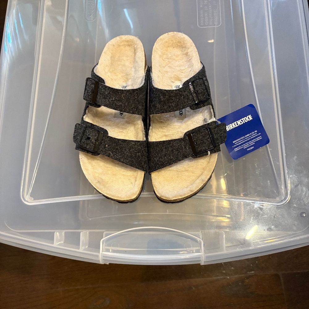 Birkenstock Doubleface Grey, Brand New Size 36